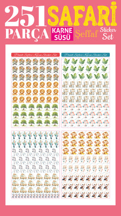 Safari Karne / Gelişim Raporu Şeffaf Sticker Set - pinoobi