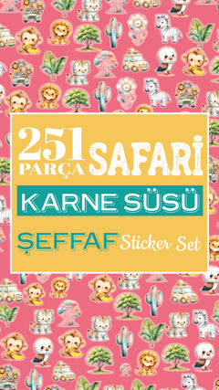Safari Karne / Gelişim Raporu Şeffaf Sticker Set - pinoobi