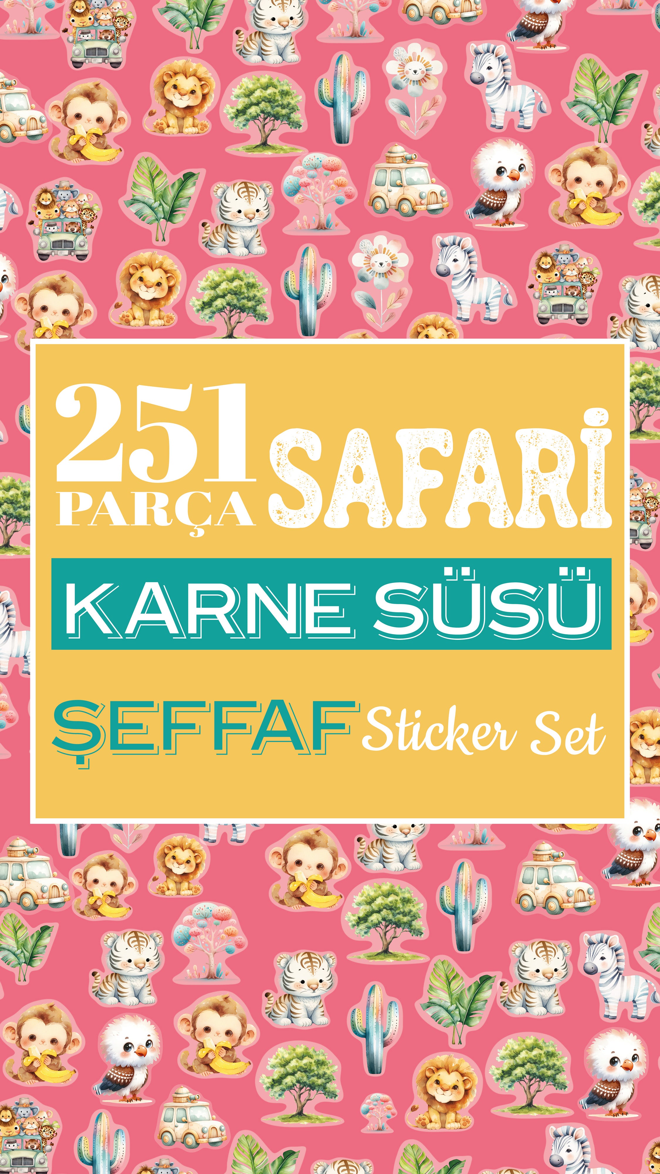 Safari Karne / Gelişim Raporu Şeffaf Sticker Set - pinoobi