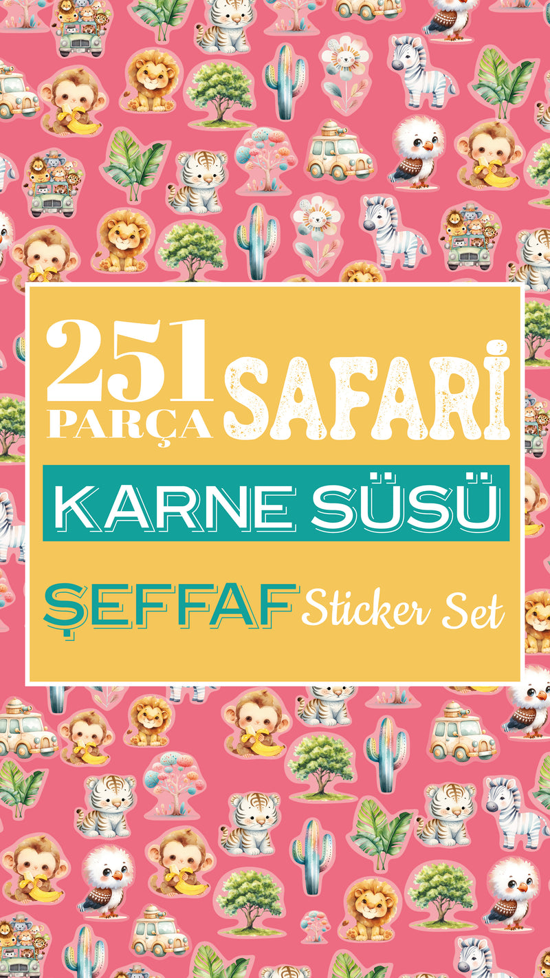 Safari Karne / Gelişim Raporu Şeffaf Sticker Set-zoom-