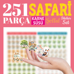 Safari Karne / Gelişim Raporu Şeffaf Sticker Set - pinoobi
