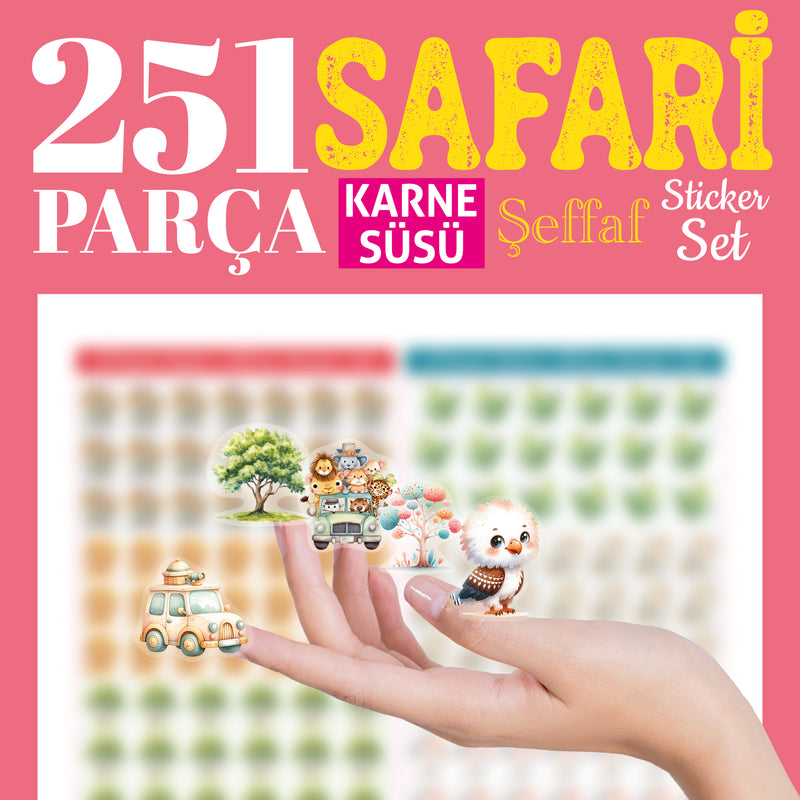 Safari Karne / Gelişim Raporu Şeffaf Sticker Set-zoom-