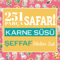 Safari Karne / Gelişim Raporu Şeffaf Sticker Set - pinoobi