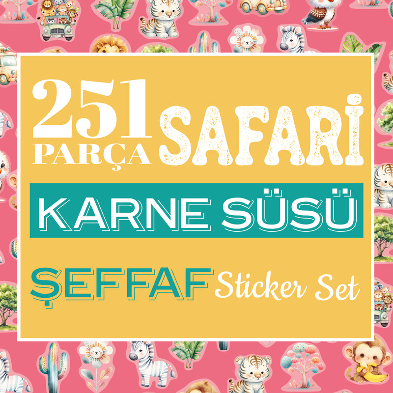 Safari Karne / Gelişim Raporu Şeffaf Sticker Set-zoom-