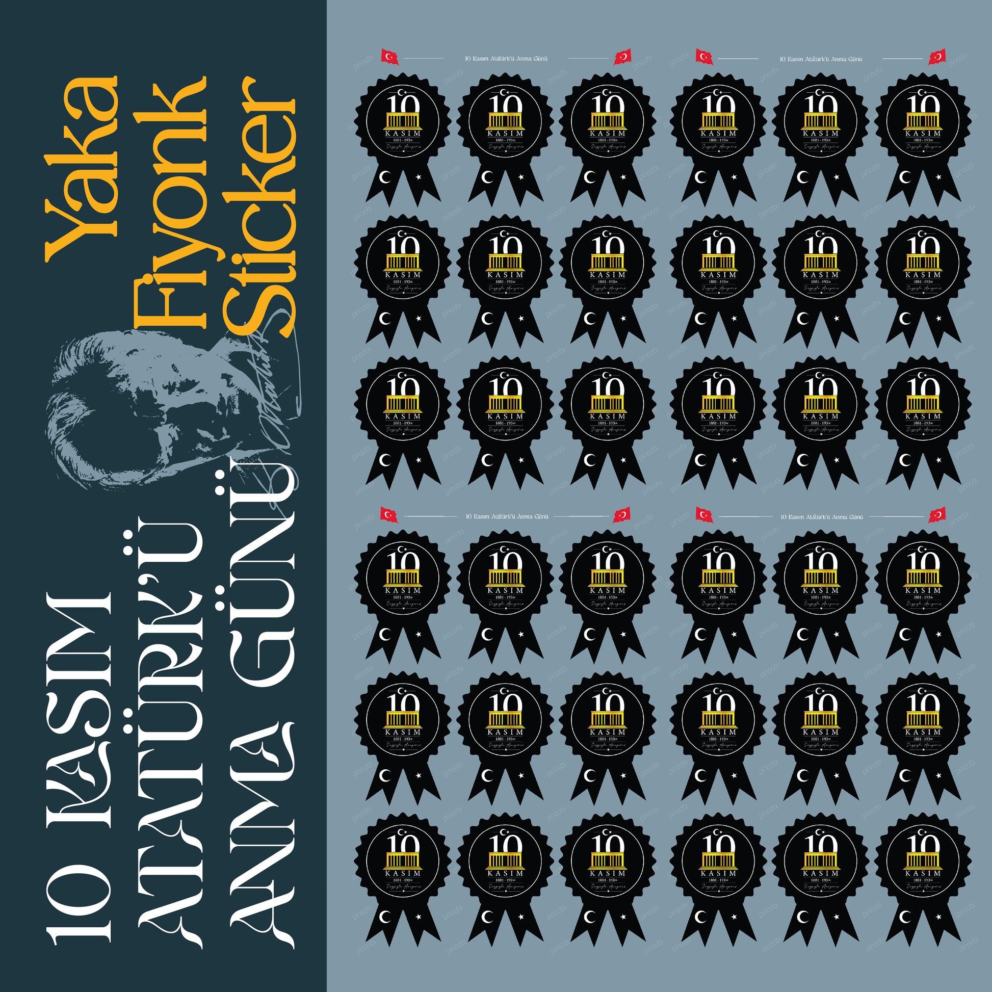 10 Kasım Fiyonk Sticker Set - pinoobi