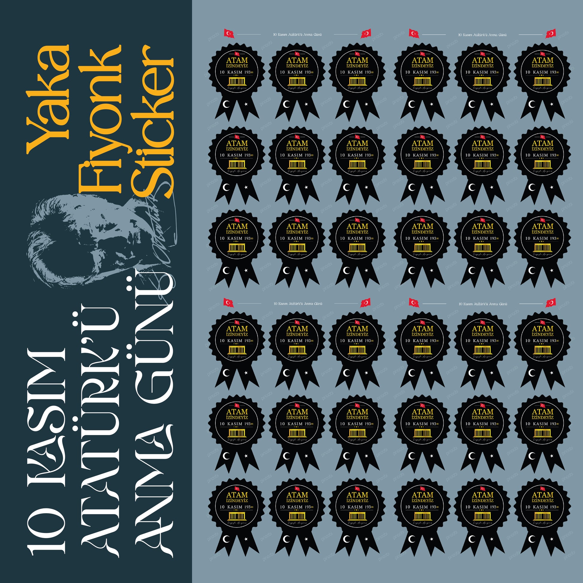 10 Kasım Fiyonk Sticker Set - pinoobi