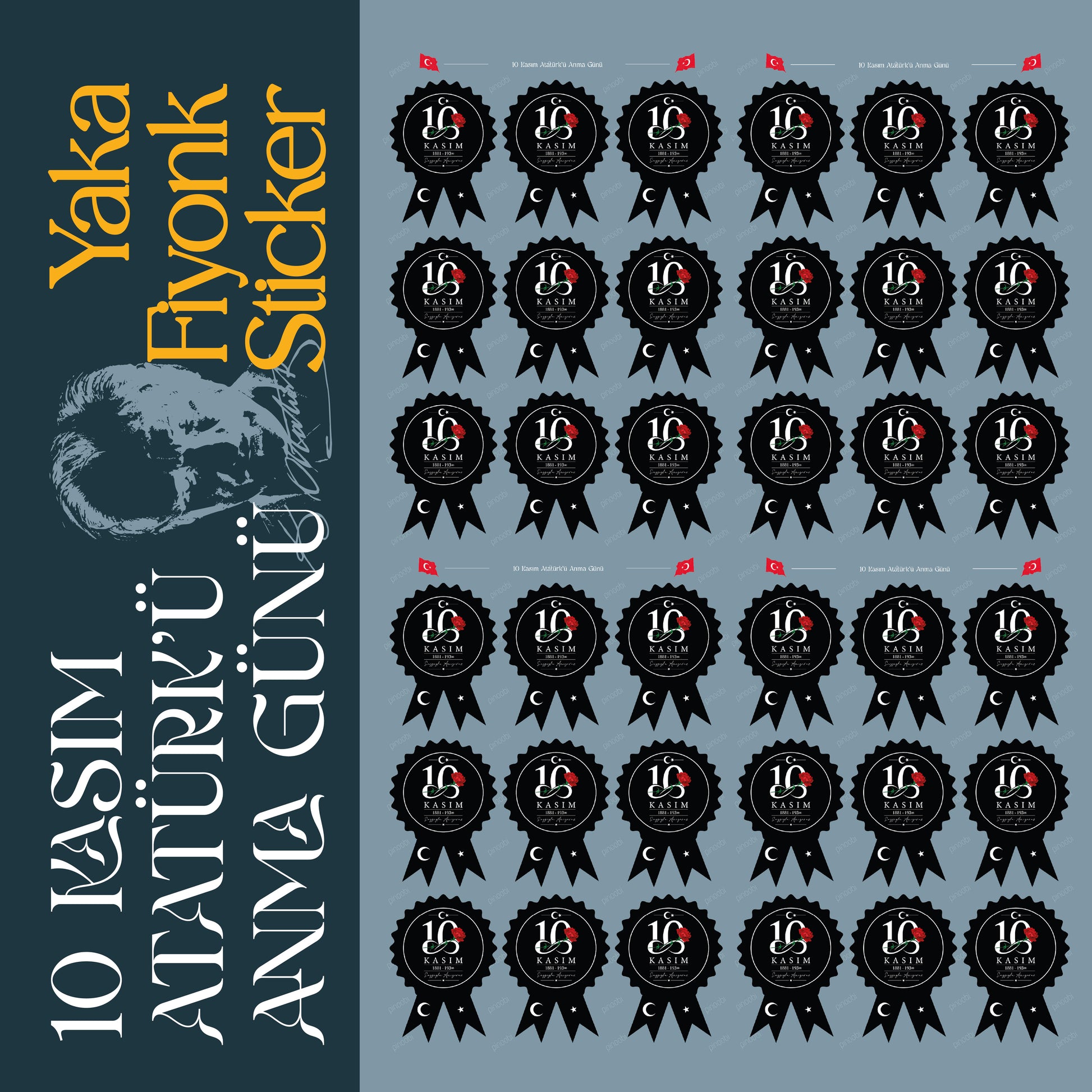 10 Kasım Fiyonk Sticker Set - pinoobi
