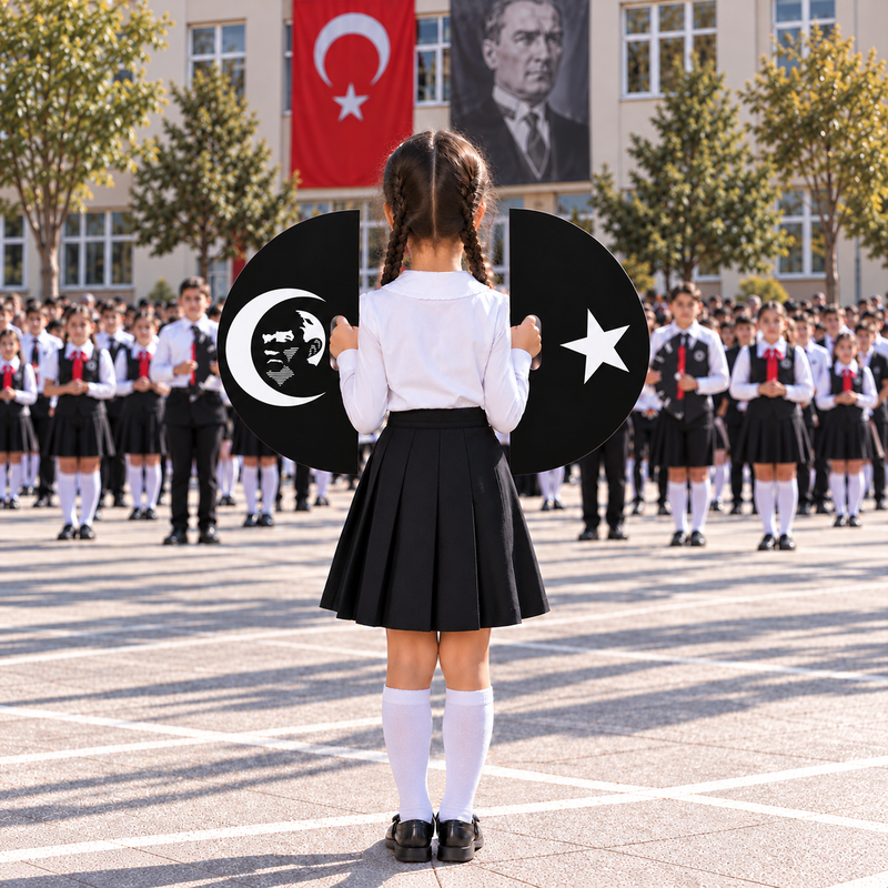 10 Kasım Atatürk'ü Anma Günü Koreografi Gösteri Plakası (Ay-Yıldız-Daire)-zoom-