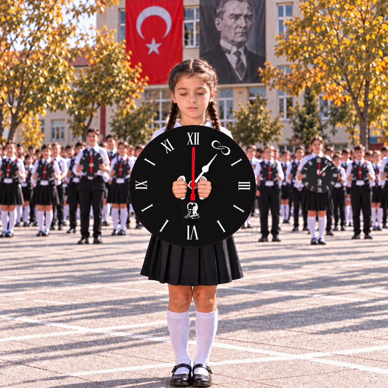 10 Kasım Atatürk'ü Anma Günü Koreografi Gösteri Plakası (Saat-Daire)-zoom-