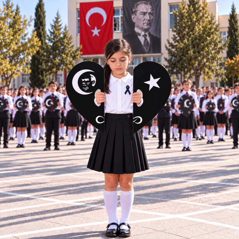 10 Kasım Atatürk'ü Anma Günü Koreografi Gösteri Plakası (Ay-Yıldız-Kalp)-zoom-