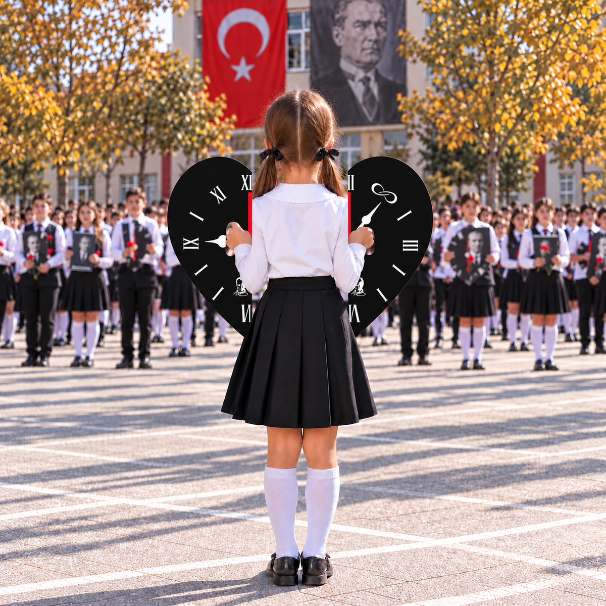 10 Kasım Atatürk'ü Anma Günü Koreografi Gösteri Plakası (Saat-Kalp)-zoom-5