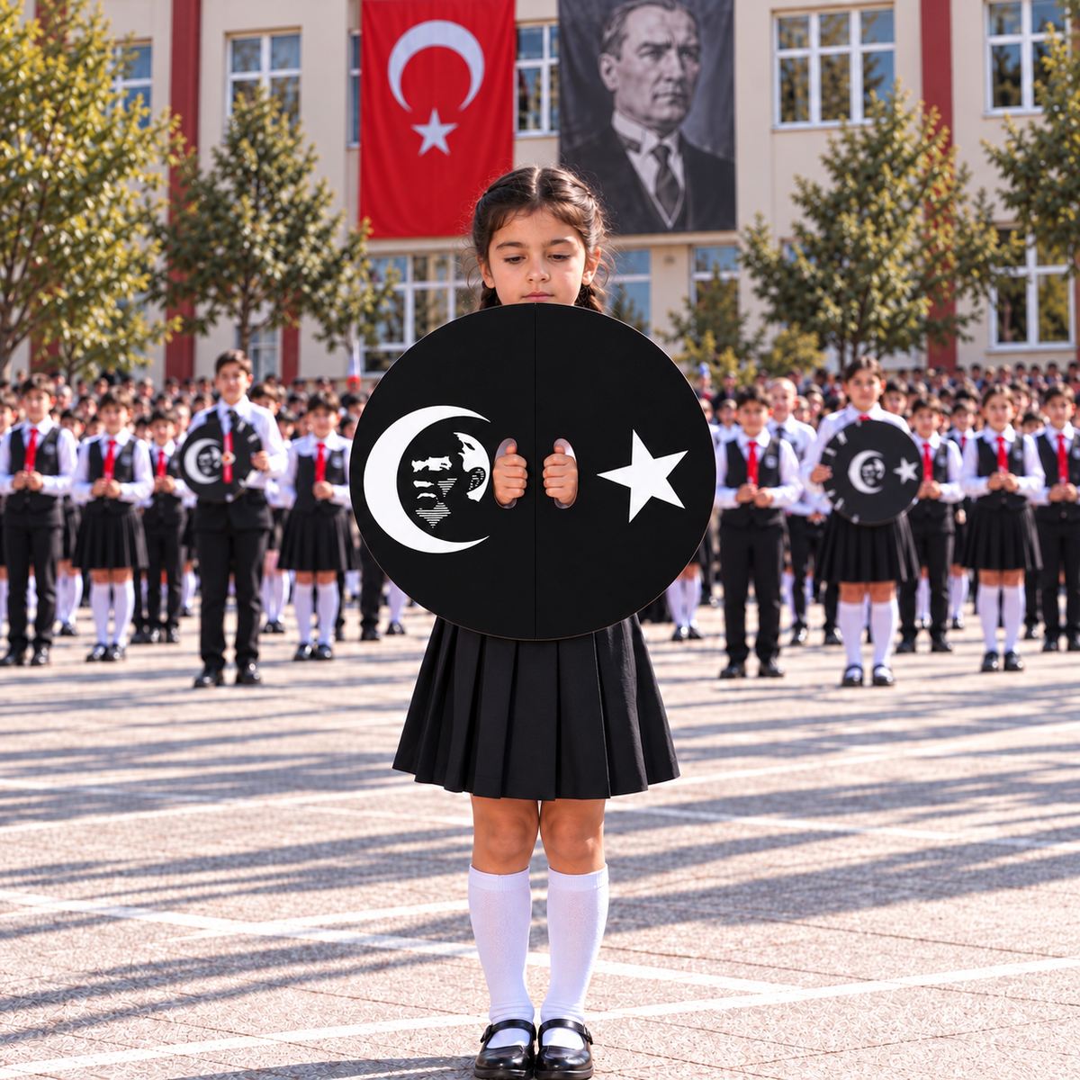 10 Kasım Atatürk'ü Anma Günü Koreografi Gösteri Plakası (Ay-Yıldız-Daire)-zoom-3
