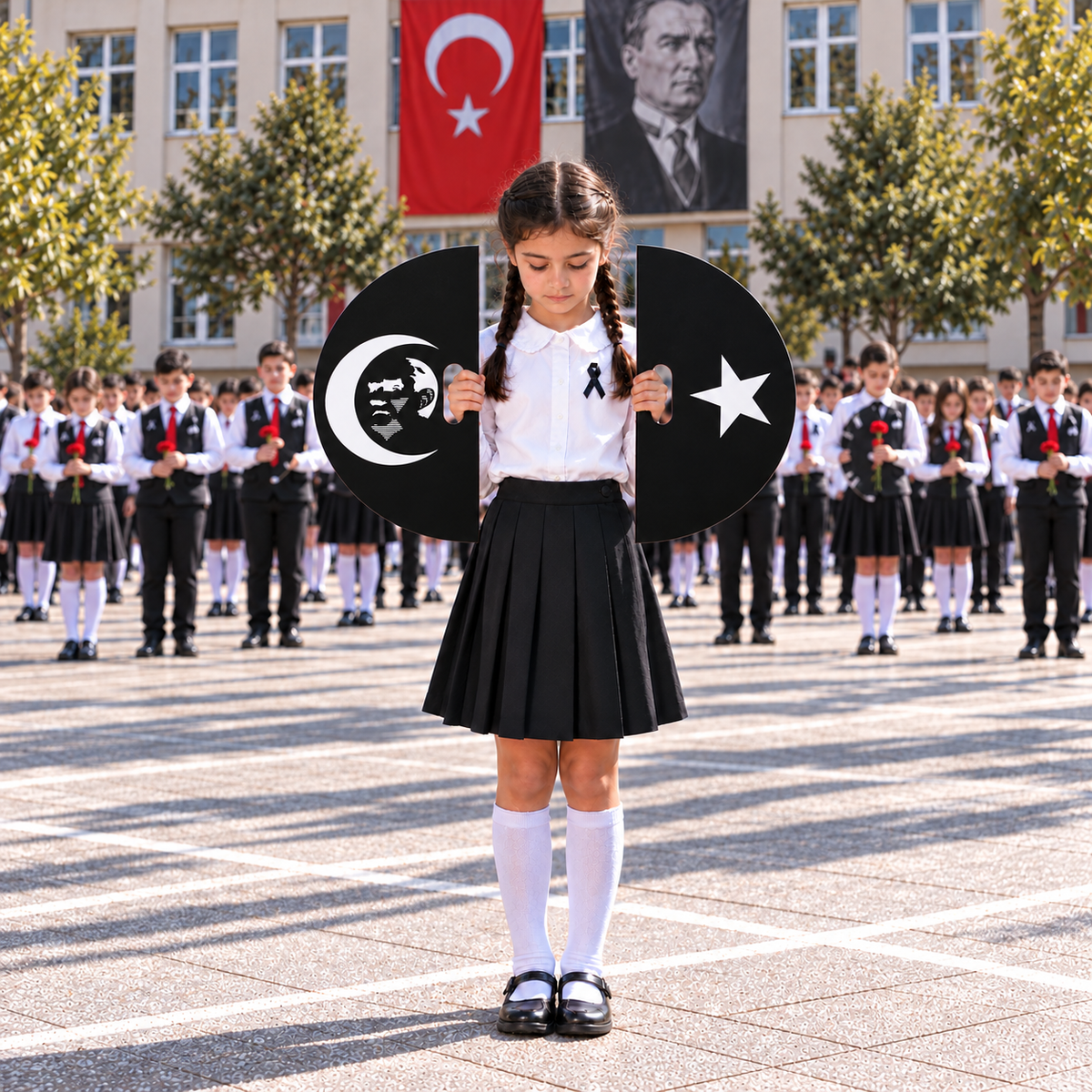 10 Kasım Atatürk'ü Anma Günü Koreografi Gösteri Plakası (Ay-Yıldız-Daire)-zoom-8
