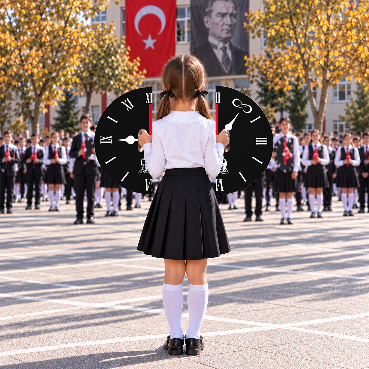 10 Kasım Atatürk'ü Anma Günü Koreografi Gösteri Plakası (Saat-Daire)-4