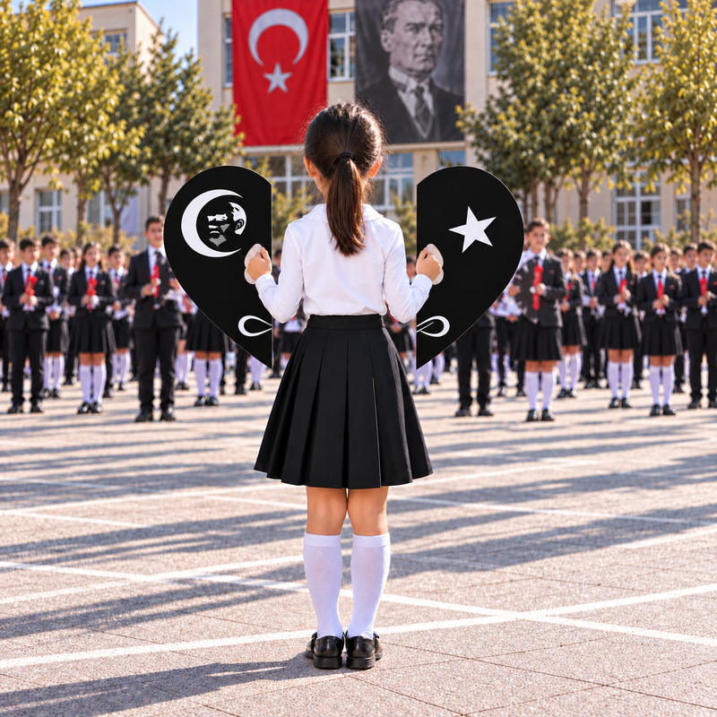 10 Kasım Atatürk'ü Anma Günü Koreografi Gösteri Plakası (Ay-Yıldız-Kalp)-zoom-