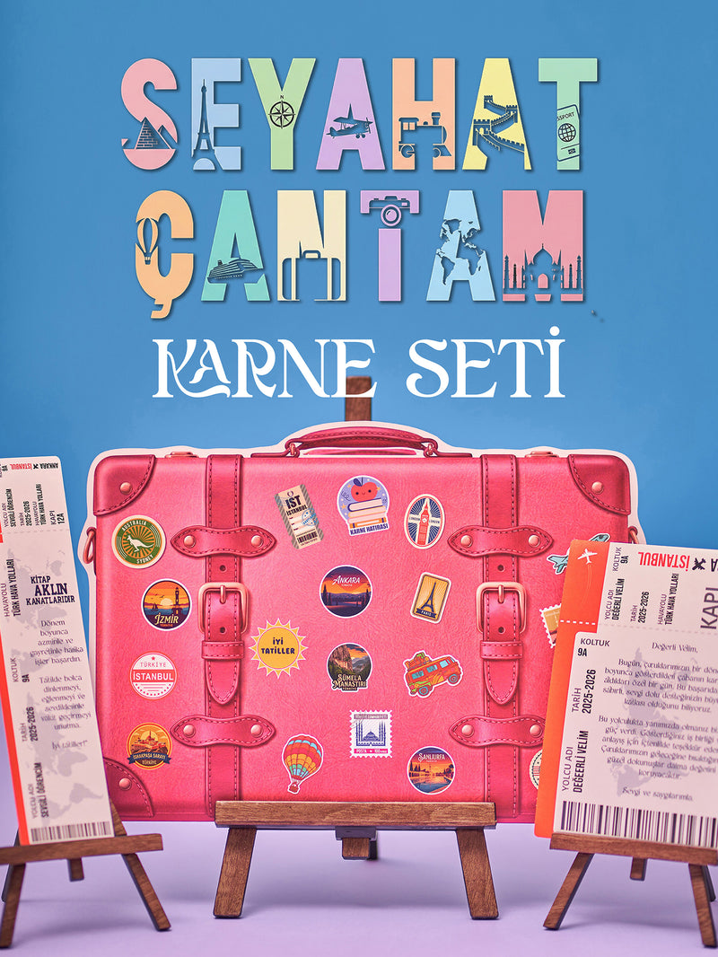 Seyahat Çantası Karne/Gelişim Raporu Kılıfı Seti-zoom-