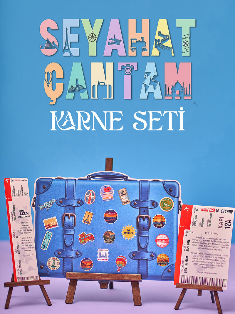 Seyahat Çantası Karne/Gelişim Raporu Kılıfı Seti-zoom-