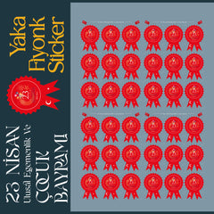 23 Nisan Yaka Fiyonk Sticker Set - pinoobi
