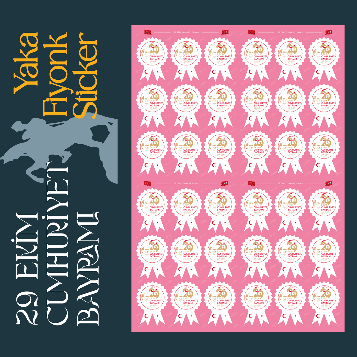 29 Ekim Cumhuriyet Bayramı Fiyonk Sticker Seti-zoom-9