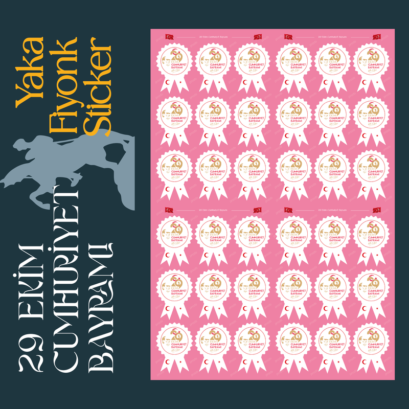 29 Ekim Cumhuriyet Bayramı Fiyonk Sticker Seti-zoom-