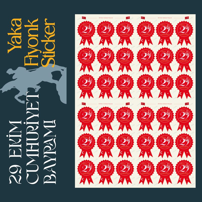 29 Ekim Cumhuriyet Bayramı Fiyonk Sticker Seti-zoom-
