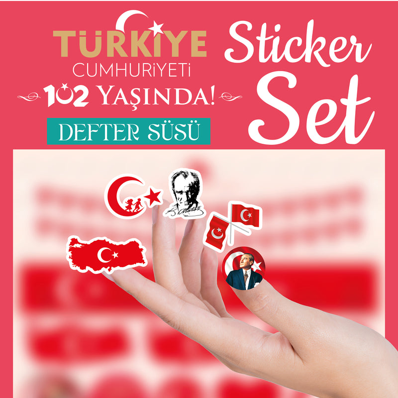 29 Ekim Defter Süsü Şeffaf Sticker Set-zoom-