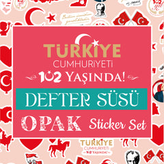 29 Ekim Defter Süsü Şeffaf Sticker Set - pinoobi
