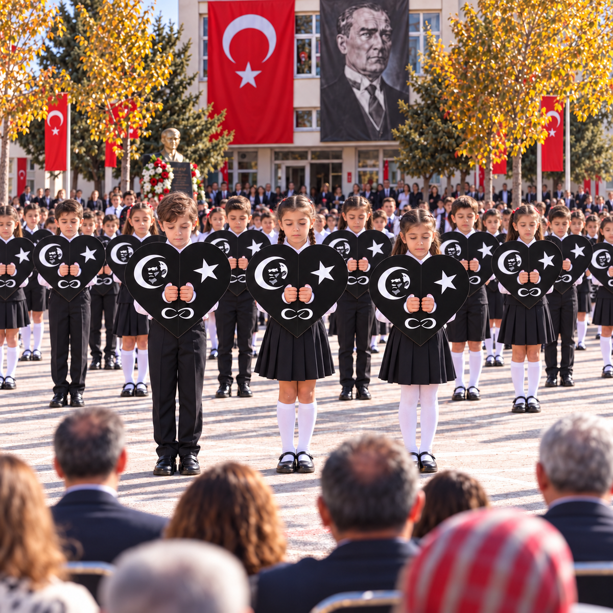 10 Kasım Atatürk'ü Anma Günü Koreografi Gösteri Plakası (Ay-Yıldız-Kalp)-zoom-2