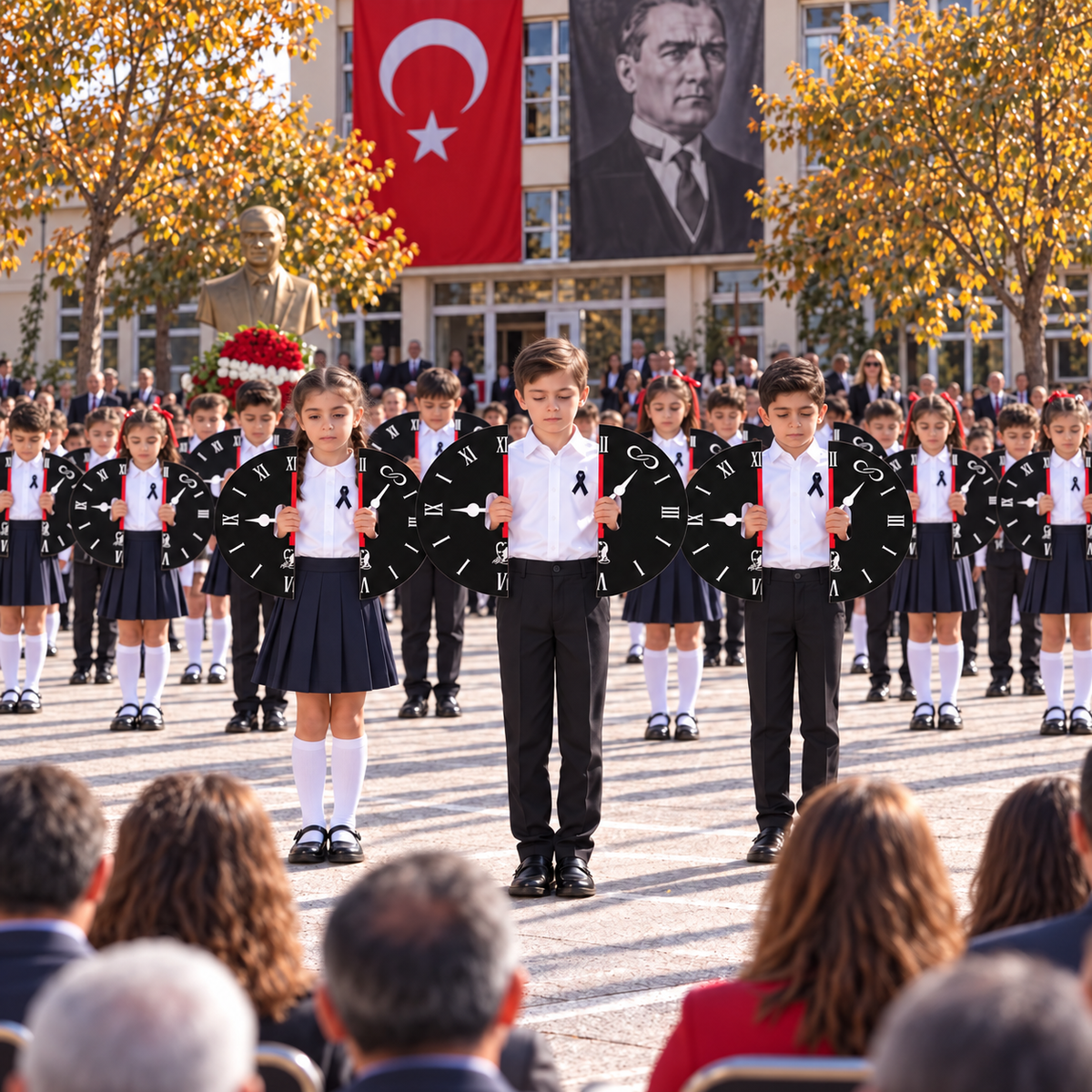 10 Kasım Atatürk'ü Anma Günü Koreografi Gösteri Plakası (Saat-Daire)-5