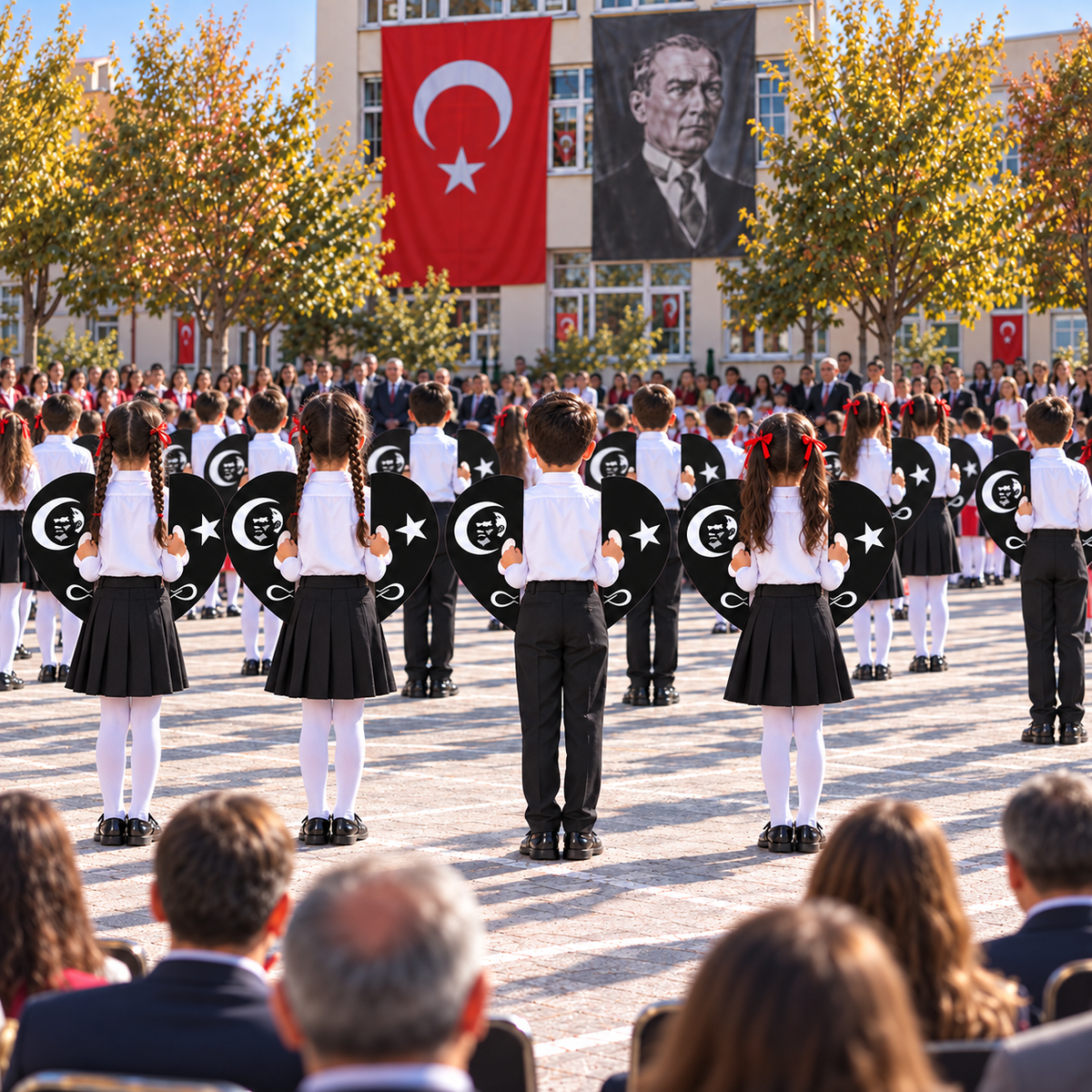 10 Kasım Atatürk'ü Anma Günü Koreografi Gösteri Plakası (Ay-Yıldız-Kalp)-6