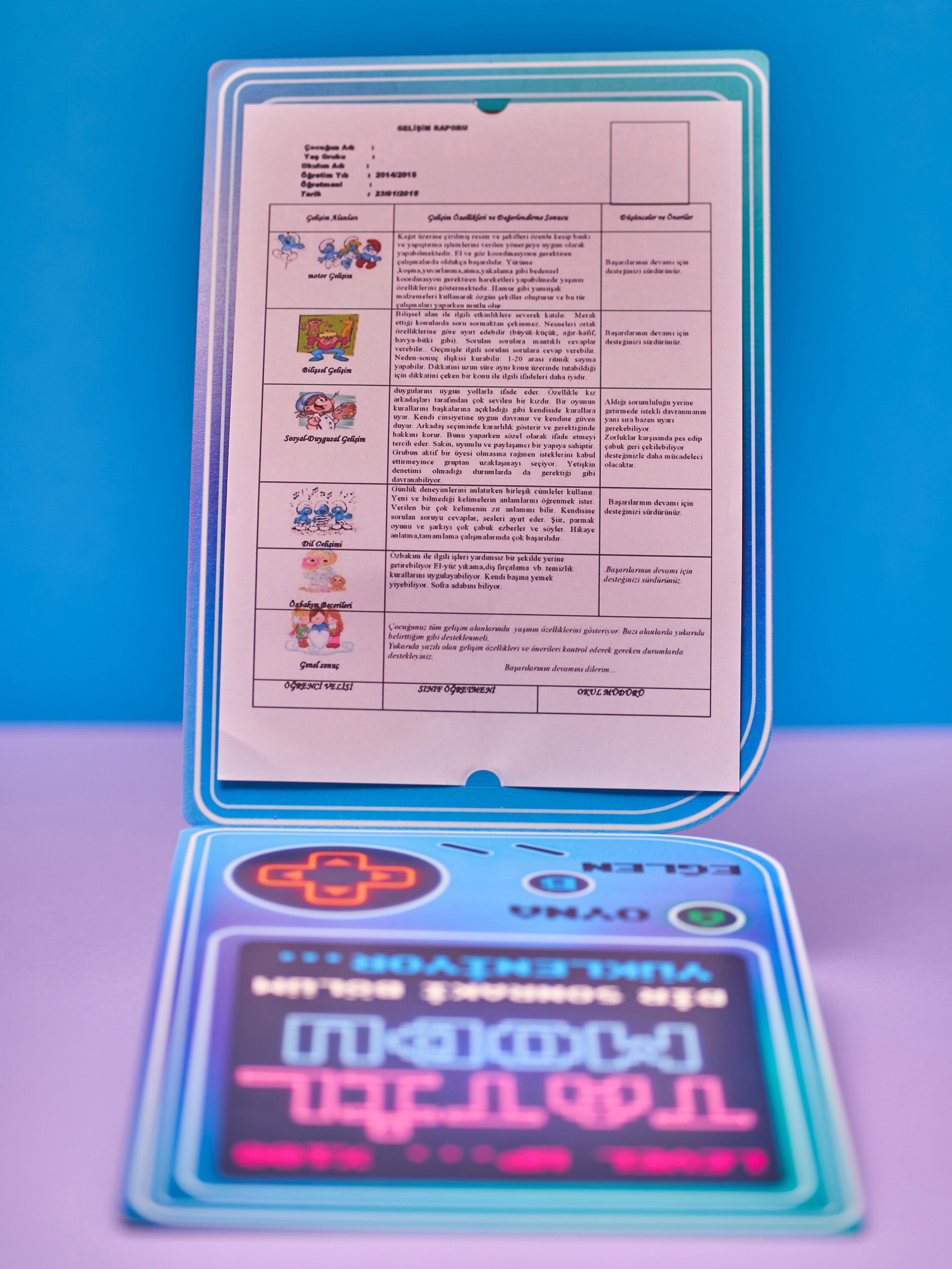 Gamer Karne / Gelişim Raporu Kılıfı - pinoobi