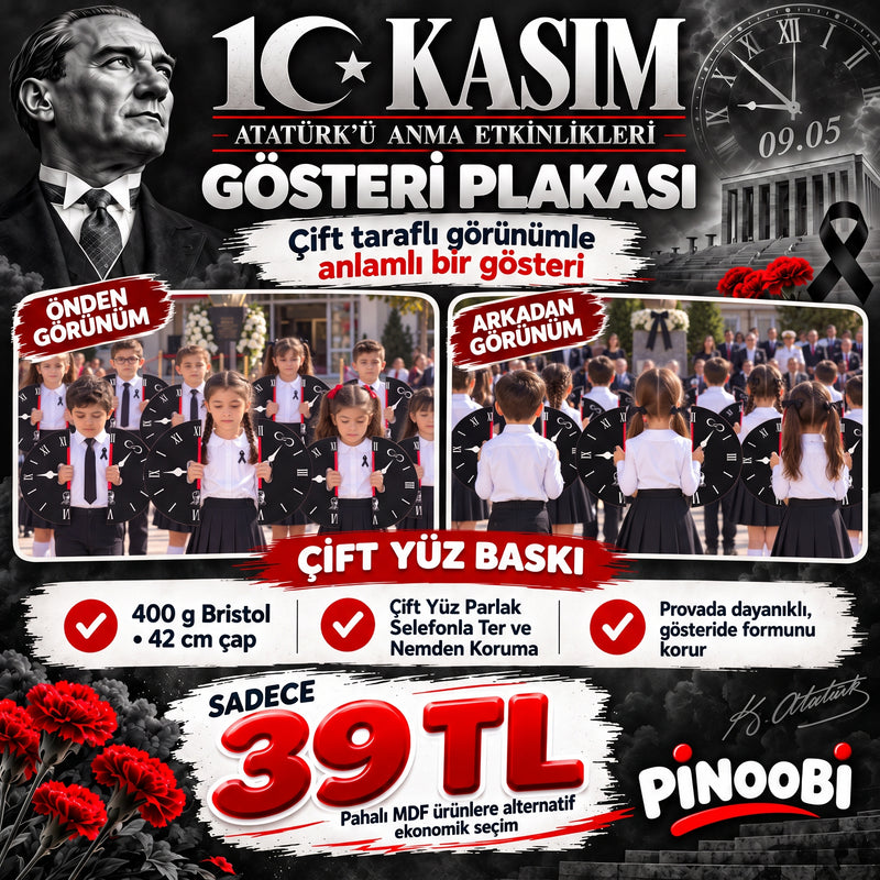 10 Kasım Atatürk'ü Anma Günü Koreografi Gösteri Plakası (Saat-Daire)-zoom-
