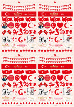 29 Ekim Defter Süsü Şeffaf Sticker Set - pinoobi