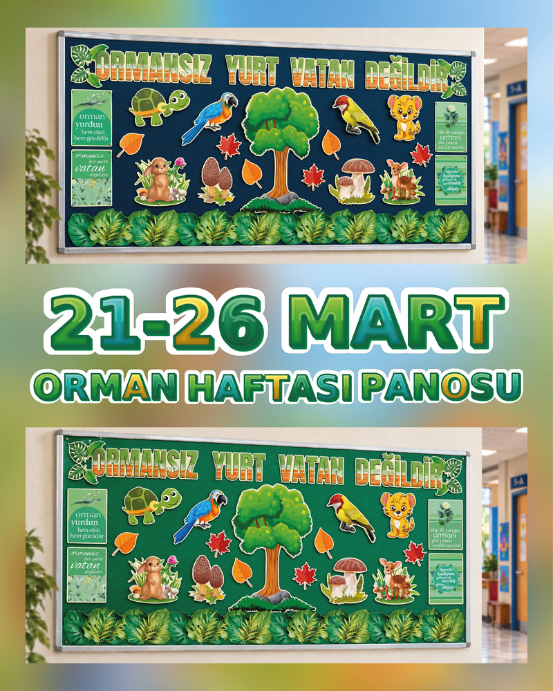 Orman Haftası Sınıf ve Okul Panosu Seti (170x80 cm)-zoom-