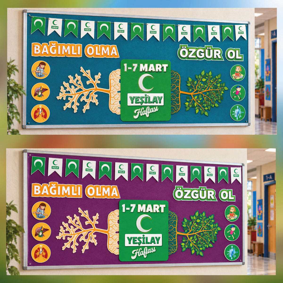Yeşilay Haftası Sınıf ve Okul Panosu Seti (170x80 cm)-zoom-7