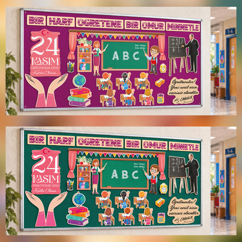 Yıl Boyu Sınıf ve Okul Panoları Seti (12 Temalı Dev Koleksiyon - 170x80 cm)-zoom-
