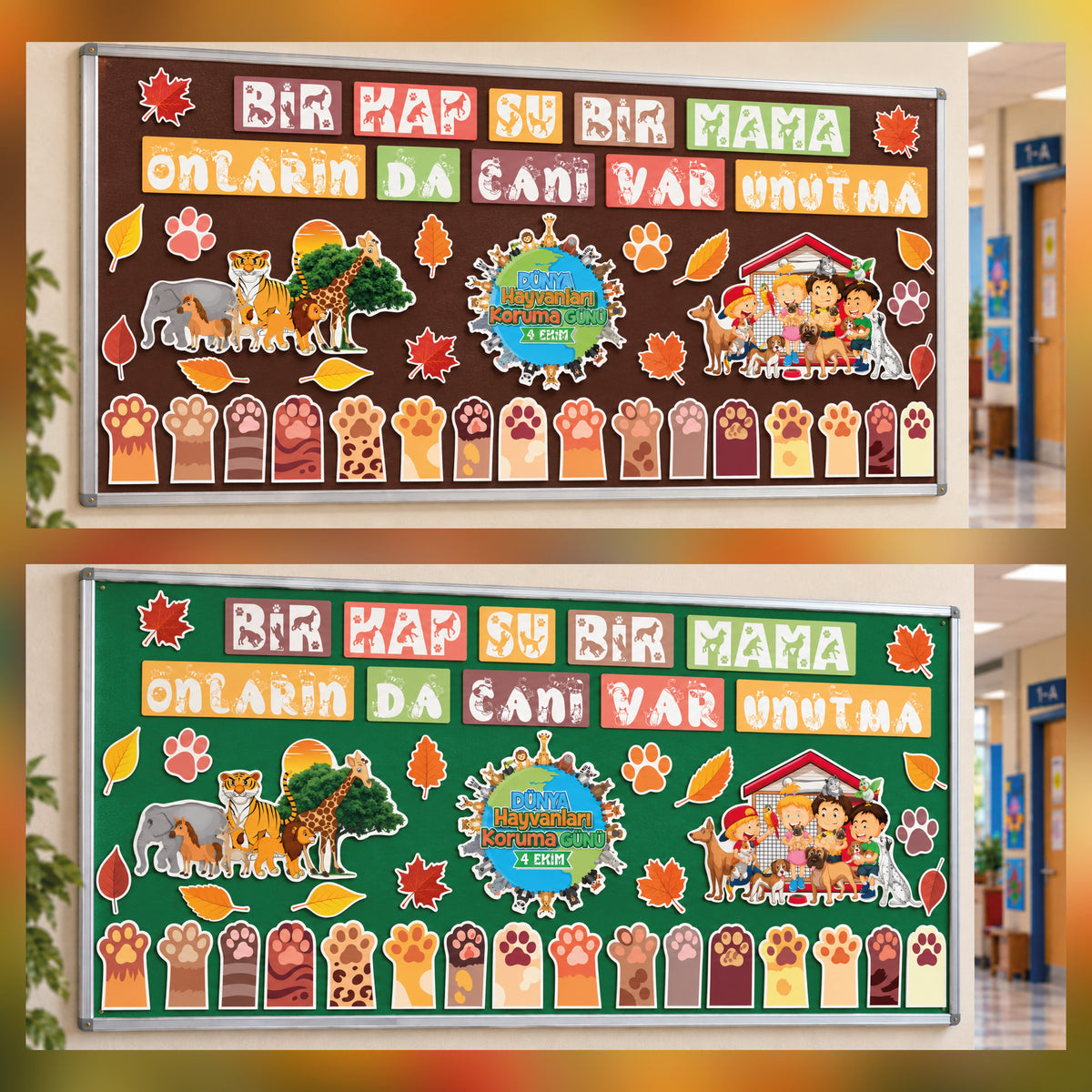 4 Ekim Dünya Hayvanları Koruma Günü Sınıf ve Okul Panosu Seti (170x80 cm)-zoom-10
