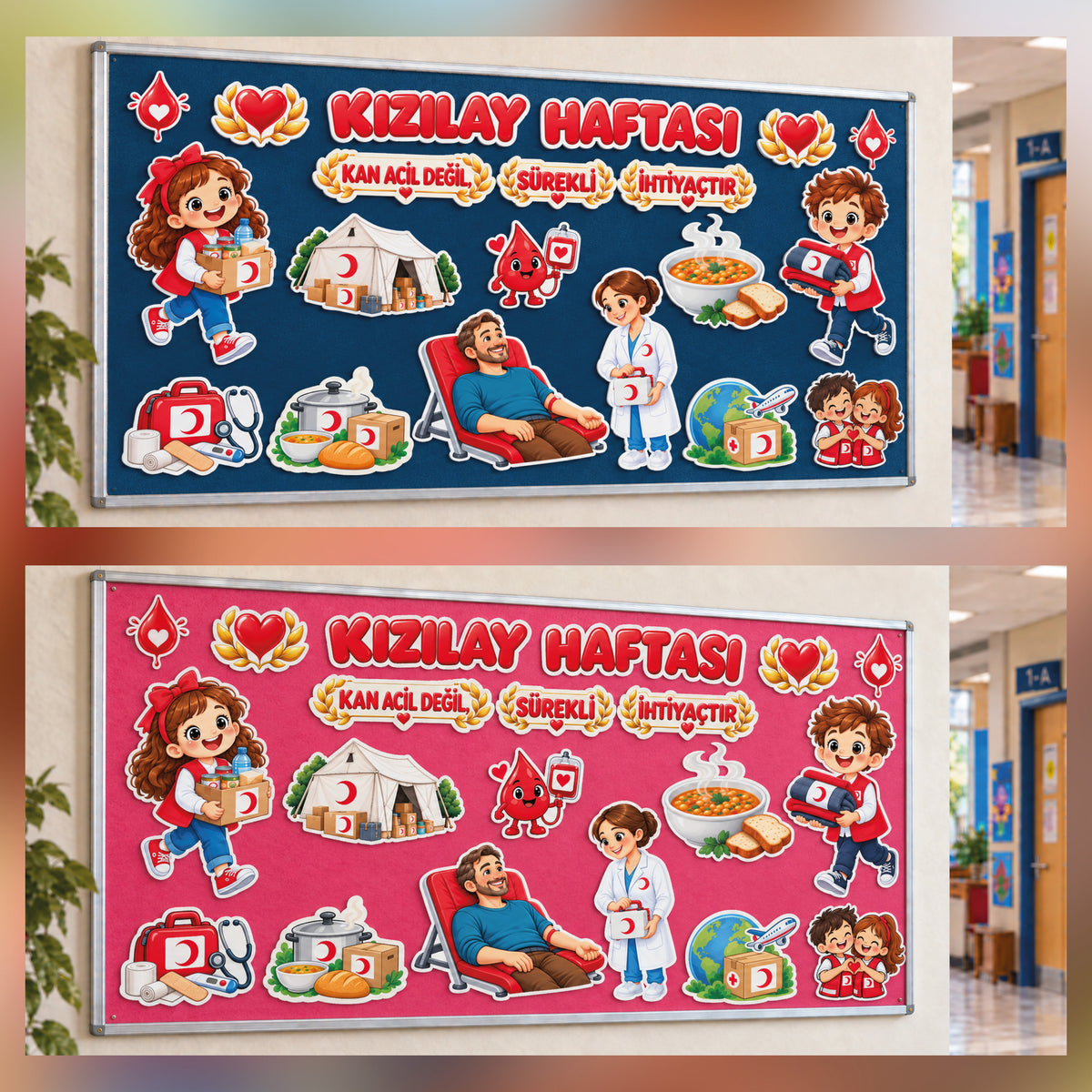 Kızılay Haftası Sınıf ve Okul Panosu Seti (170x80 cm)-zoom-7