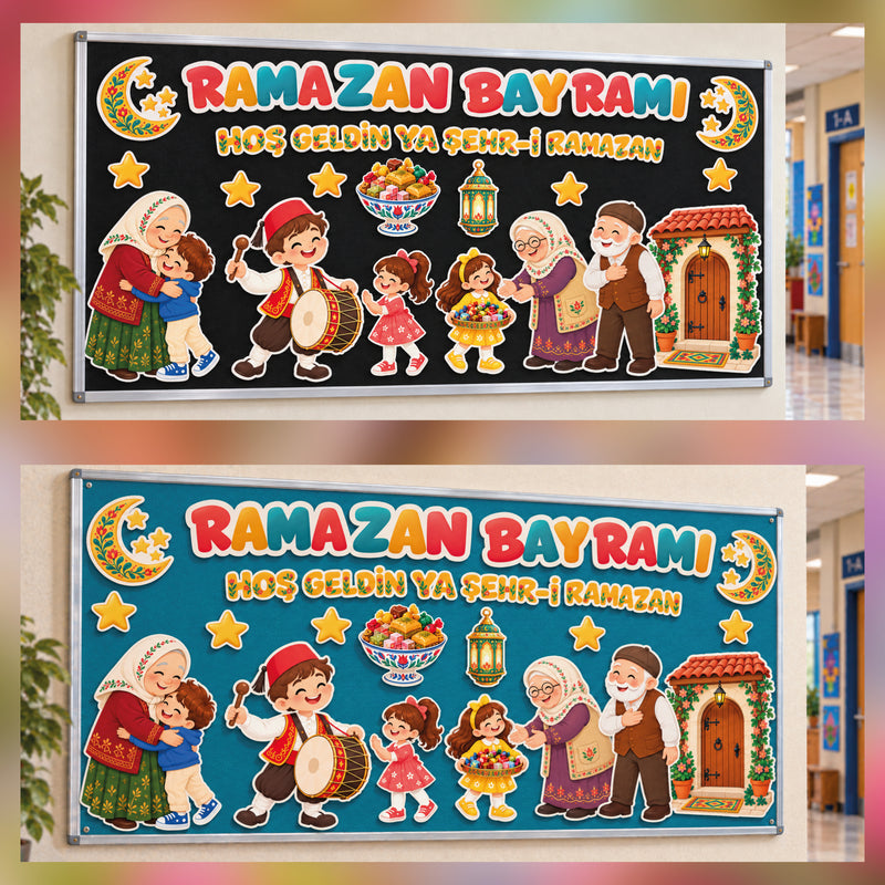 Yıl Boyu Sınıf ve Okul Panoları Seti (12 Temalı Dev Koleksiyon - 170x80 cm)-zoom-