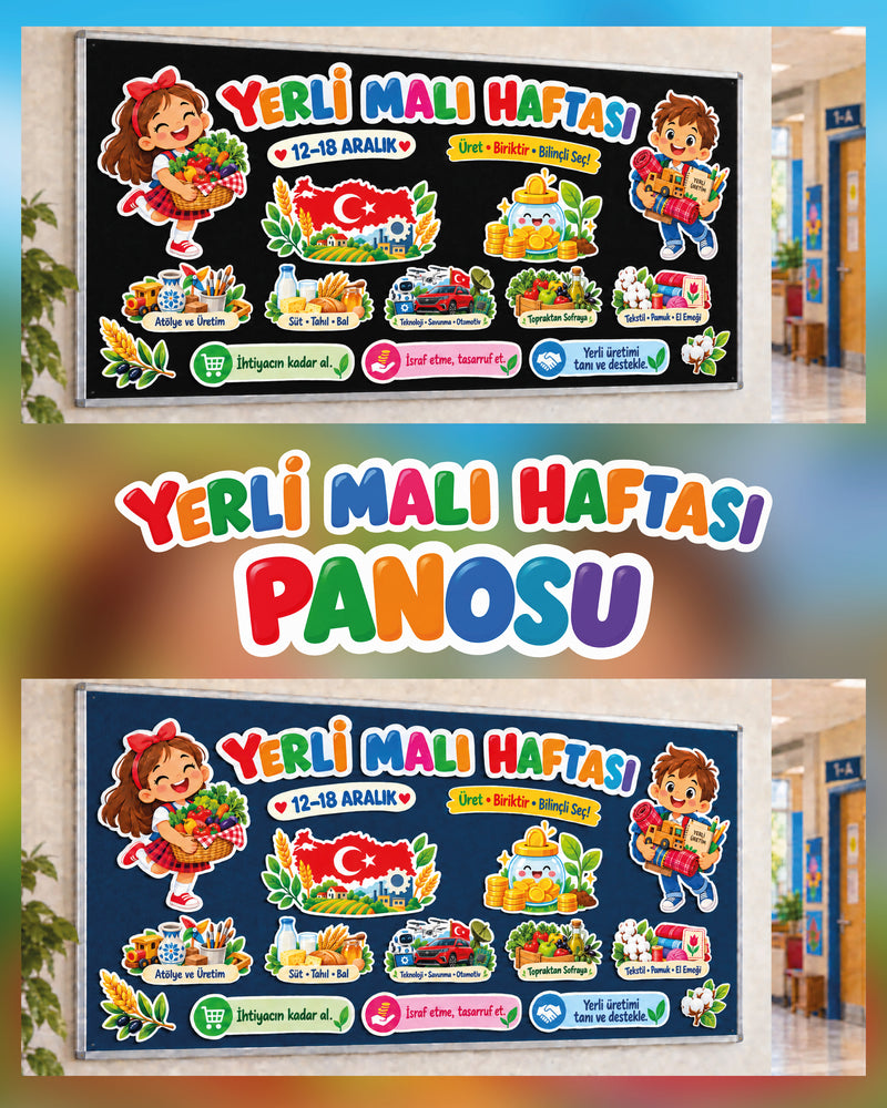 Yerli Malı Haftası Sınıf ve Okul Panosu Seti (170x80 cm)-zoom-