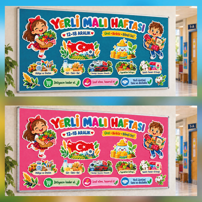 Yerli Malı Haftası Sınıf ve Okul Panosu Seti (170x80 cm)-zoom-