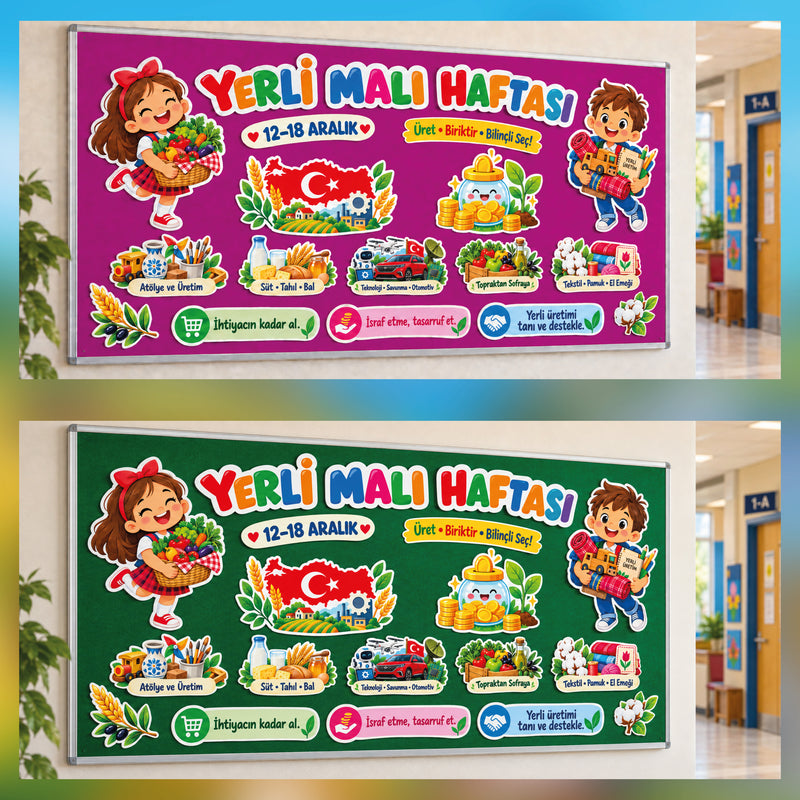 Yerli Malı Haftası Sınıf ve Okul Panosu Seti (170x80 cm)-zoom-