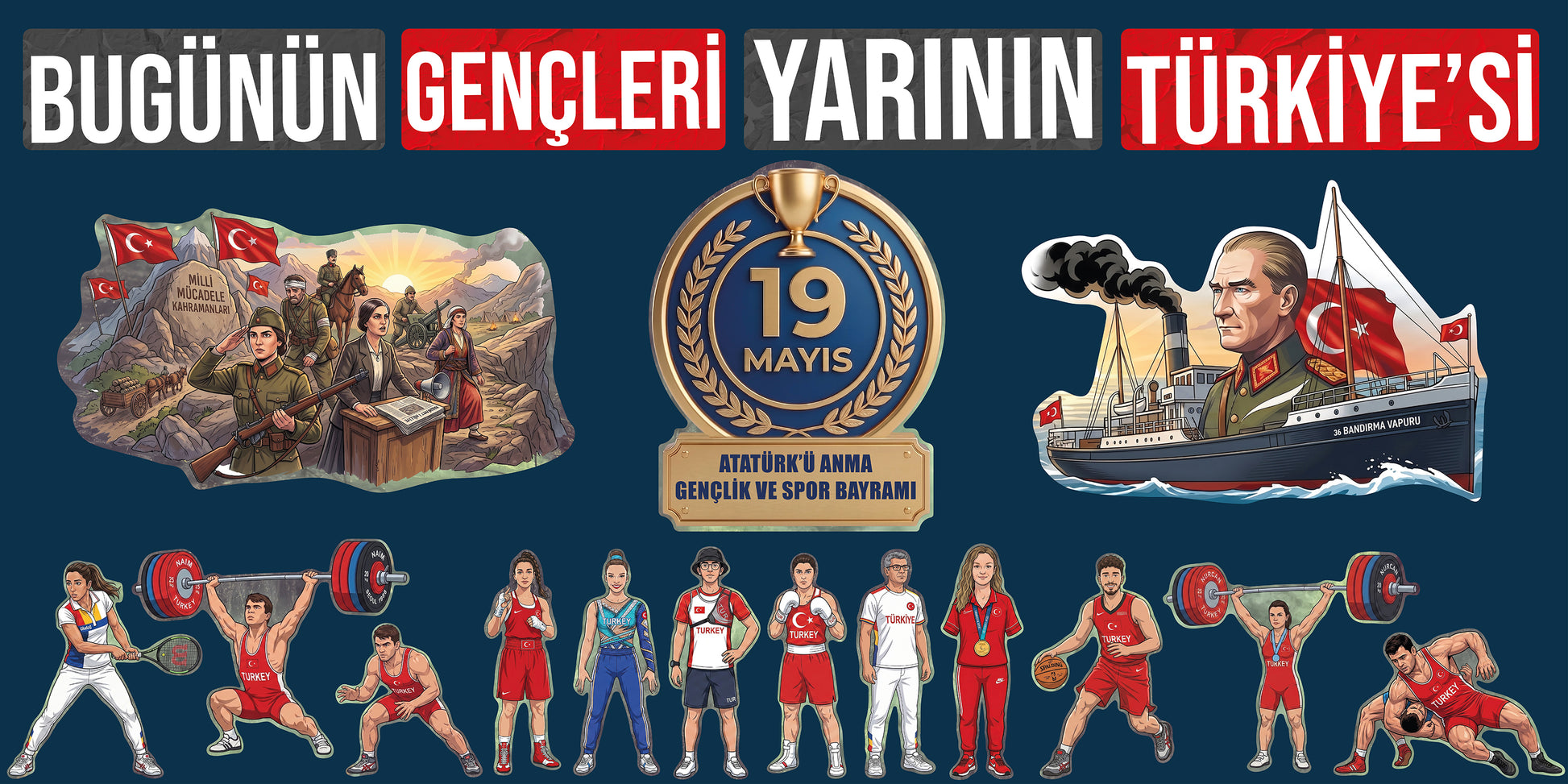 19 Mayıs Atatürk'ü Anma Gençlik ve Spor Bayramı Panosu - pinoobi
