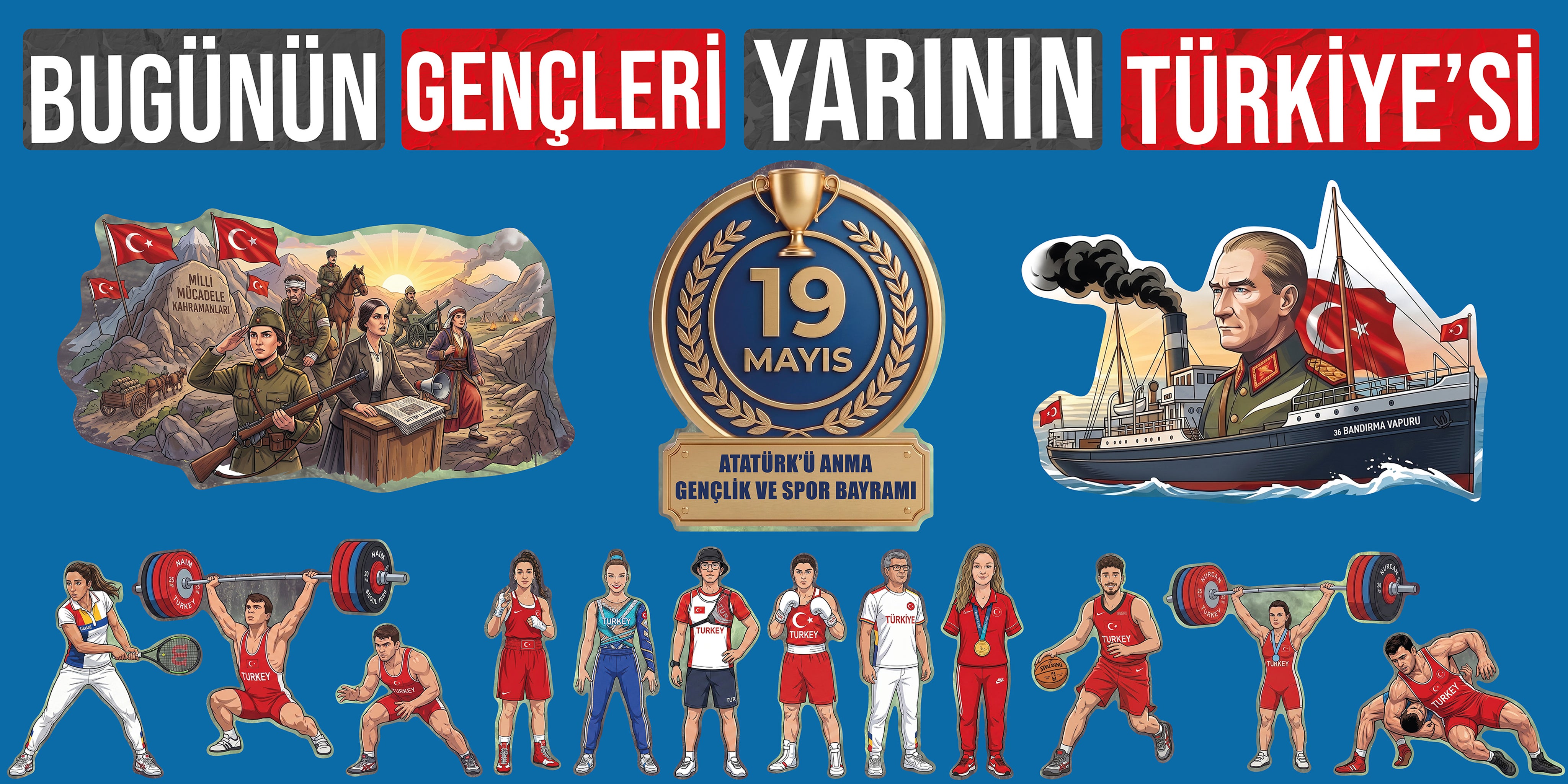 19 Mayıs Atatürk'ü Anma Gençlik ve Spor Bayramı Panosu - pinoobi