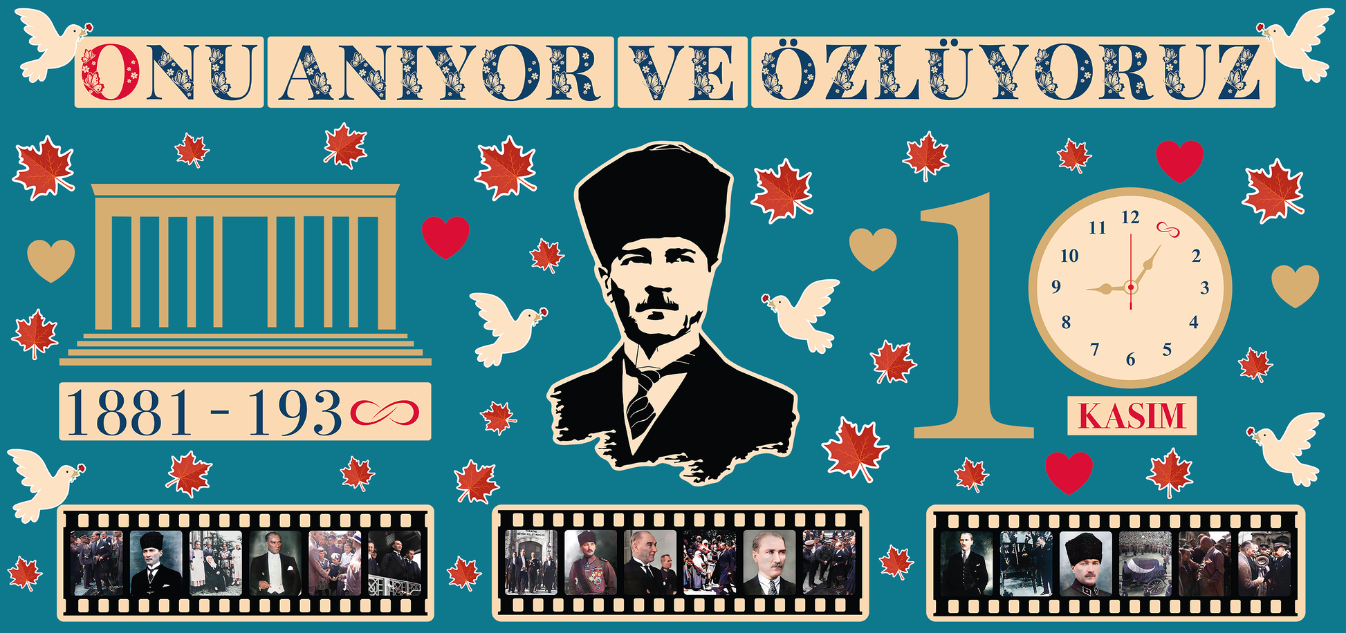 10 Kasım Atatürk2ü Anma Günü Panosu - pinoobi