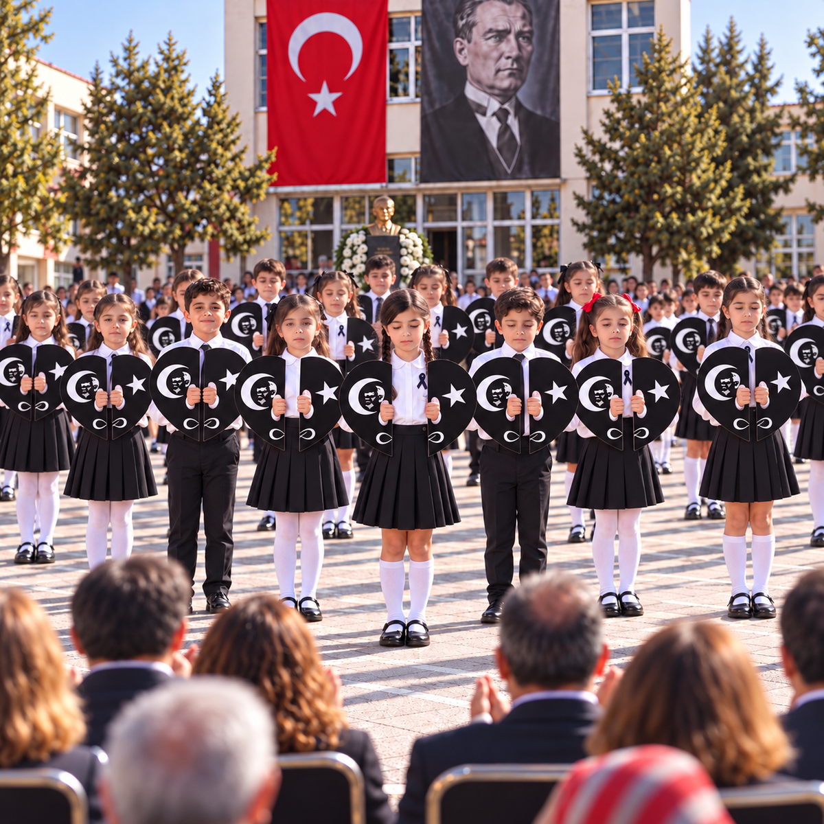 10 Kasım Atatürk'ü Anma Günü Koreografi Gösteri Plakası (Ay-Yıldız-Kalp)-zoom-4
