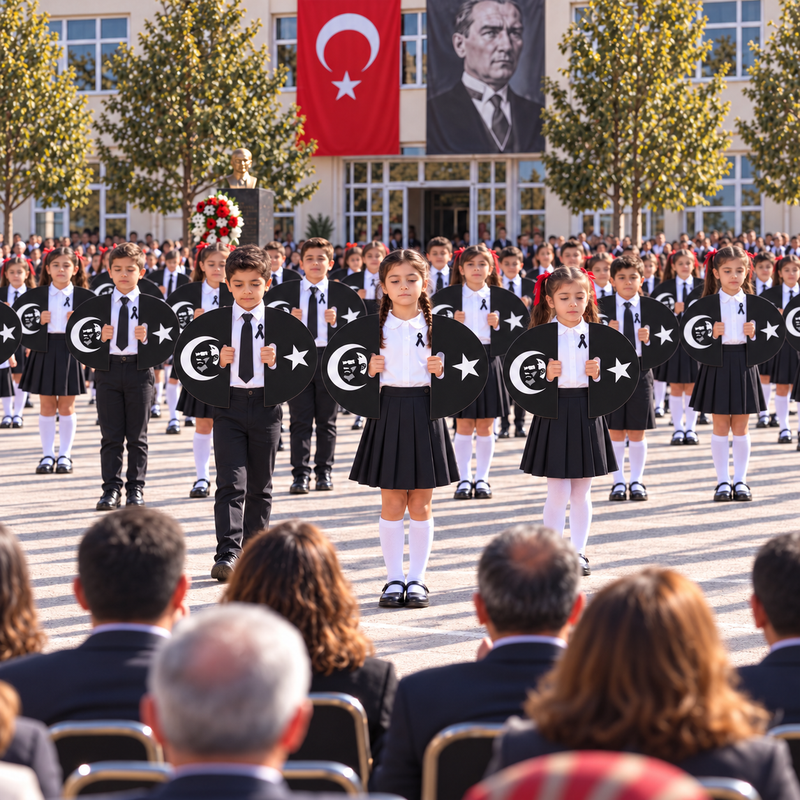 10 Kasım Atatürk'ü Anma Günü Koreografi Gösteri Plakası (Ay-Yıldız-Daire)-zoom-