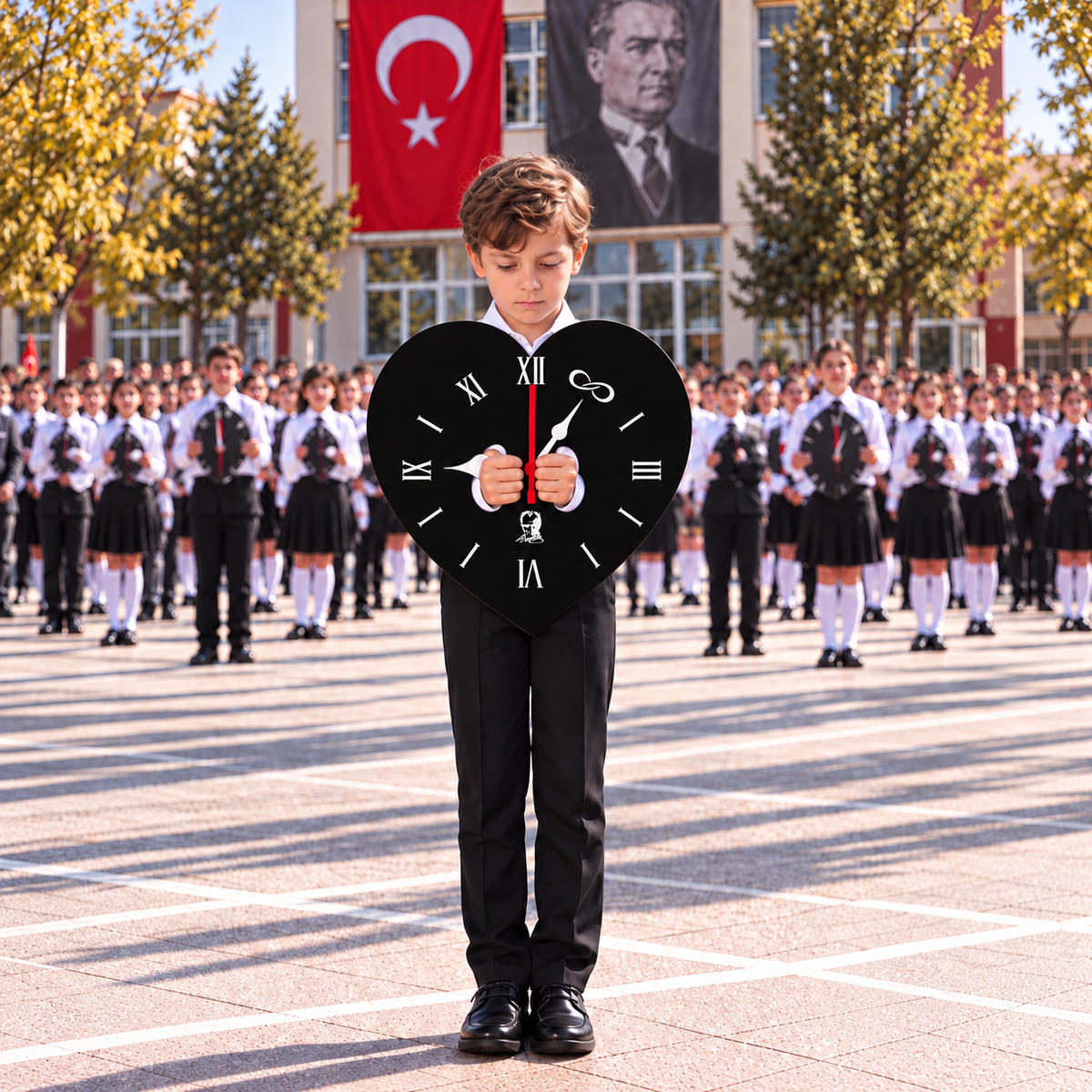 10 Kasım Atatürk'ü Anma Günü Koreografi Gösteri Plakası (Saat-Kalp)-zoom-3