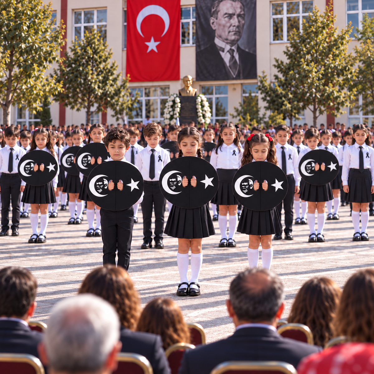 10 Kasım Atatürk'ü Anma Günü Koreografi Gösteri Plakası (Ay-Yıldız-Daire)-9
