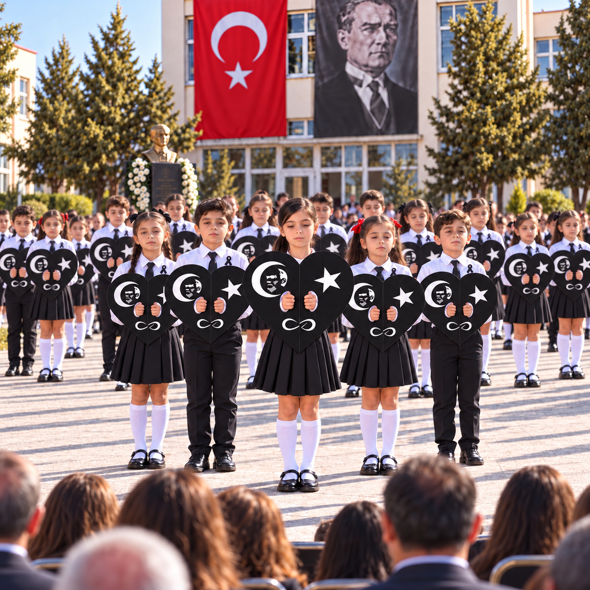 10 Kasım Atatürk'ü Anma Günü Koreografi Gösteri Plakası (Ay-Yıldız-Kalp)-7